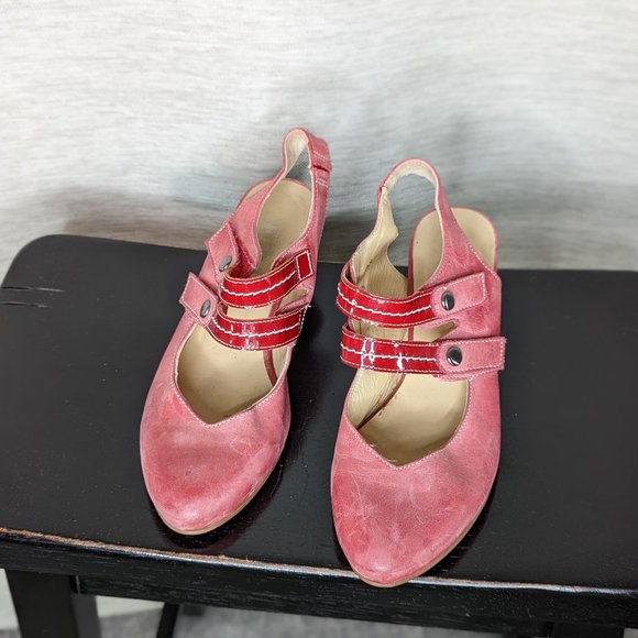 Fidji Leather Mary Jane Heels - Picture 1 of 4